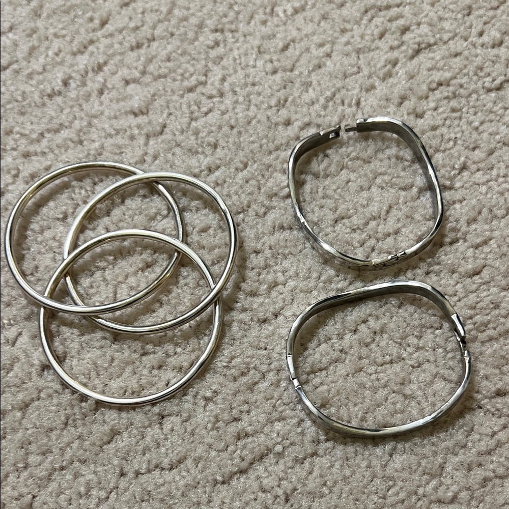 Elegant Lot of Silver Bangle Sets